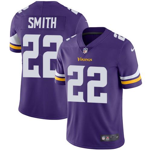 Men 2019 Minnesota Vikings #22 Smith purple Nike Vapor Untouchable Limited NFL Jersey